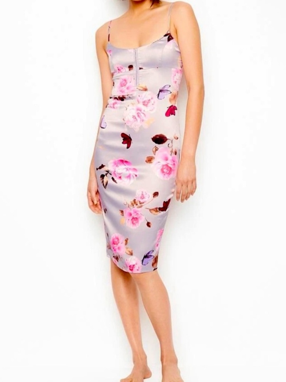 New Victoria Secret Satin Floral Midi Dress
